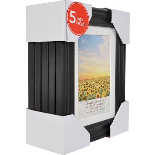 8 Packs: 5 ct. (40 total) Black 4" x 6" Frame with Mat, Lifestyles by Studio Decor®